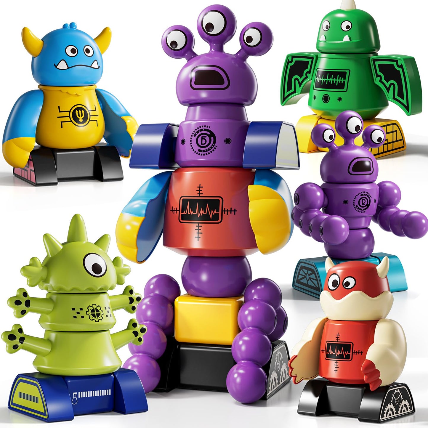 KIZONLY Magnets Robot Building Toys – 36-Piece Monster Blocks for Kids 2–12
