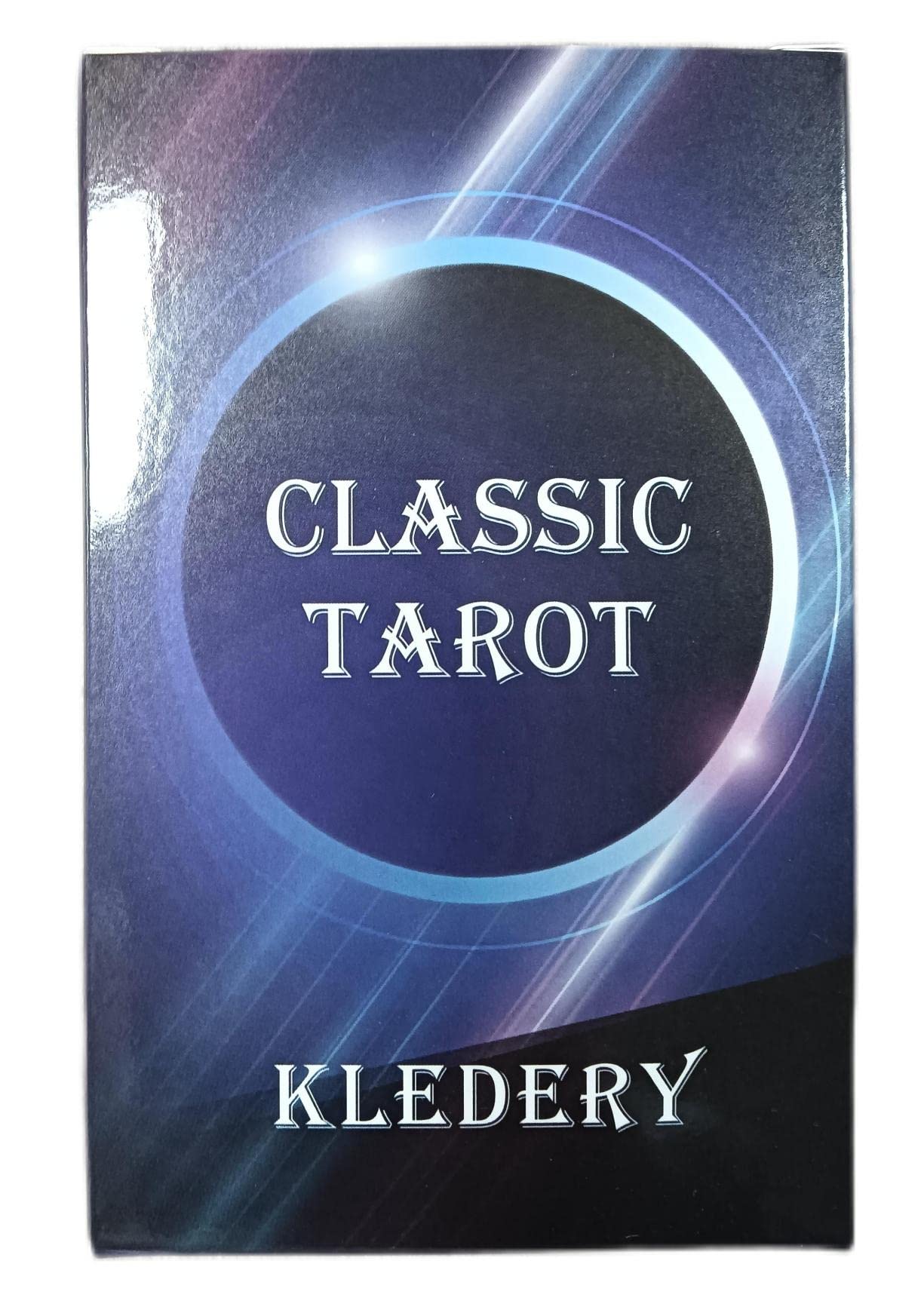 KLEDERY Tarot Cards for Beginners – Classic 78-Card Deck with Meanings, Guide Book, Black