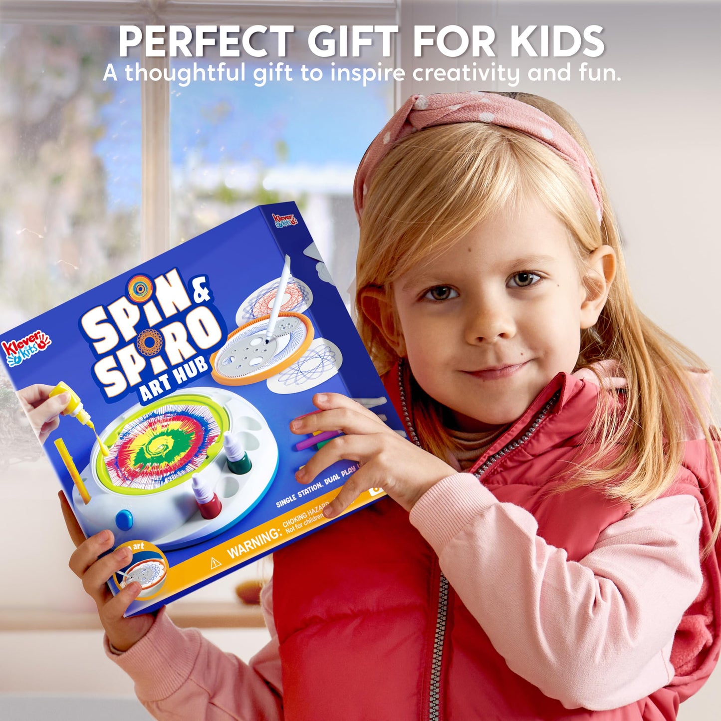 Klever Kits Spin Art for Kids – 2-in-1 Spin & Spiro Art Kit (Ages 6+)