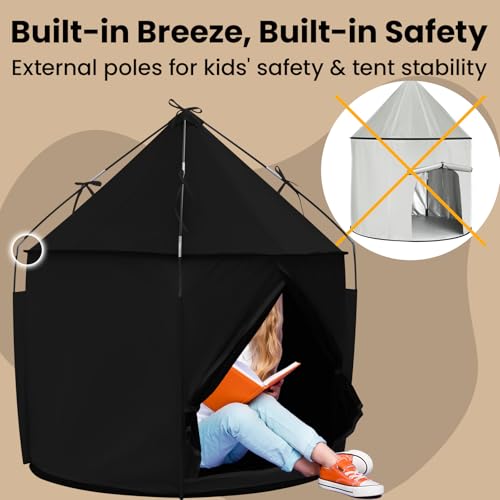 KNOCLOC Large Sensory Tent for Kids & Adults – Blackout Calm Space with Fan-Ready Port, 39 x 39 x 45 in