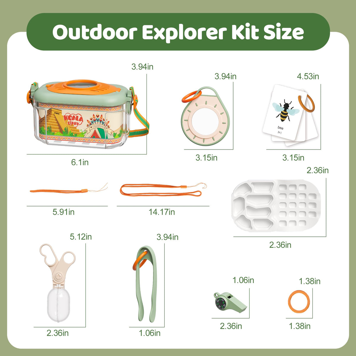 KOALA DIARY Kids Bug Catcher Kit - Explorer Set with Magnifier & Compass (Ages 3+)