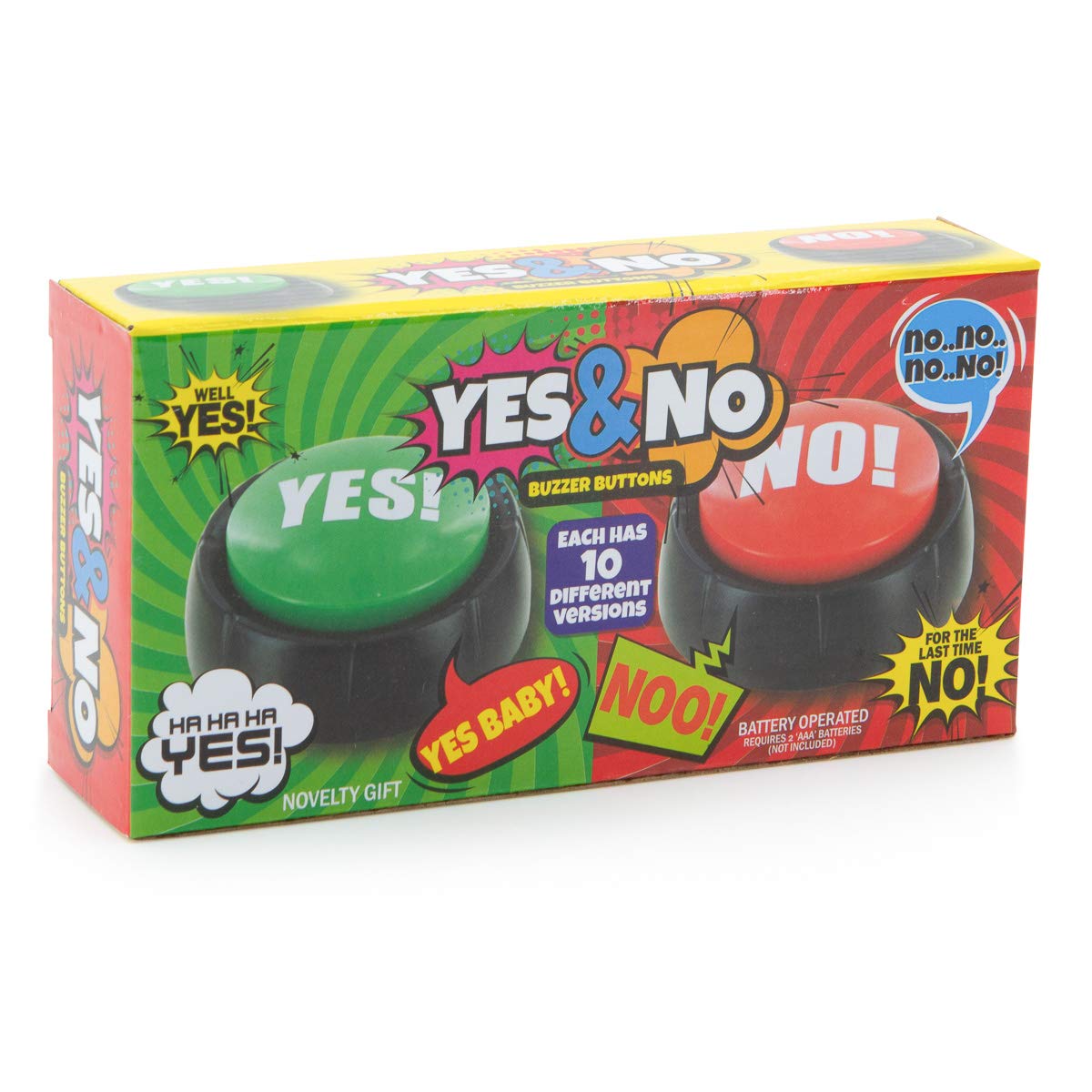 Kole Talking Yes & No Buzzer Buttons - Pack of 2 | Fun Desk Pranks & Games