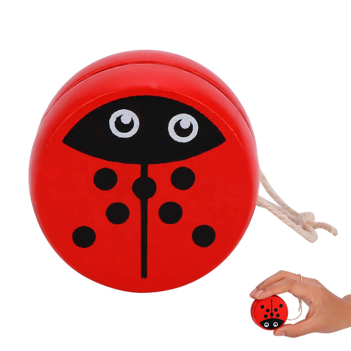 KooingTech Yoyo for Kids 3-4 – Wooden Ladybug Yoyo Ball, 2.36 in