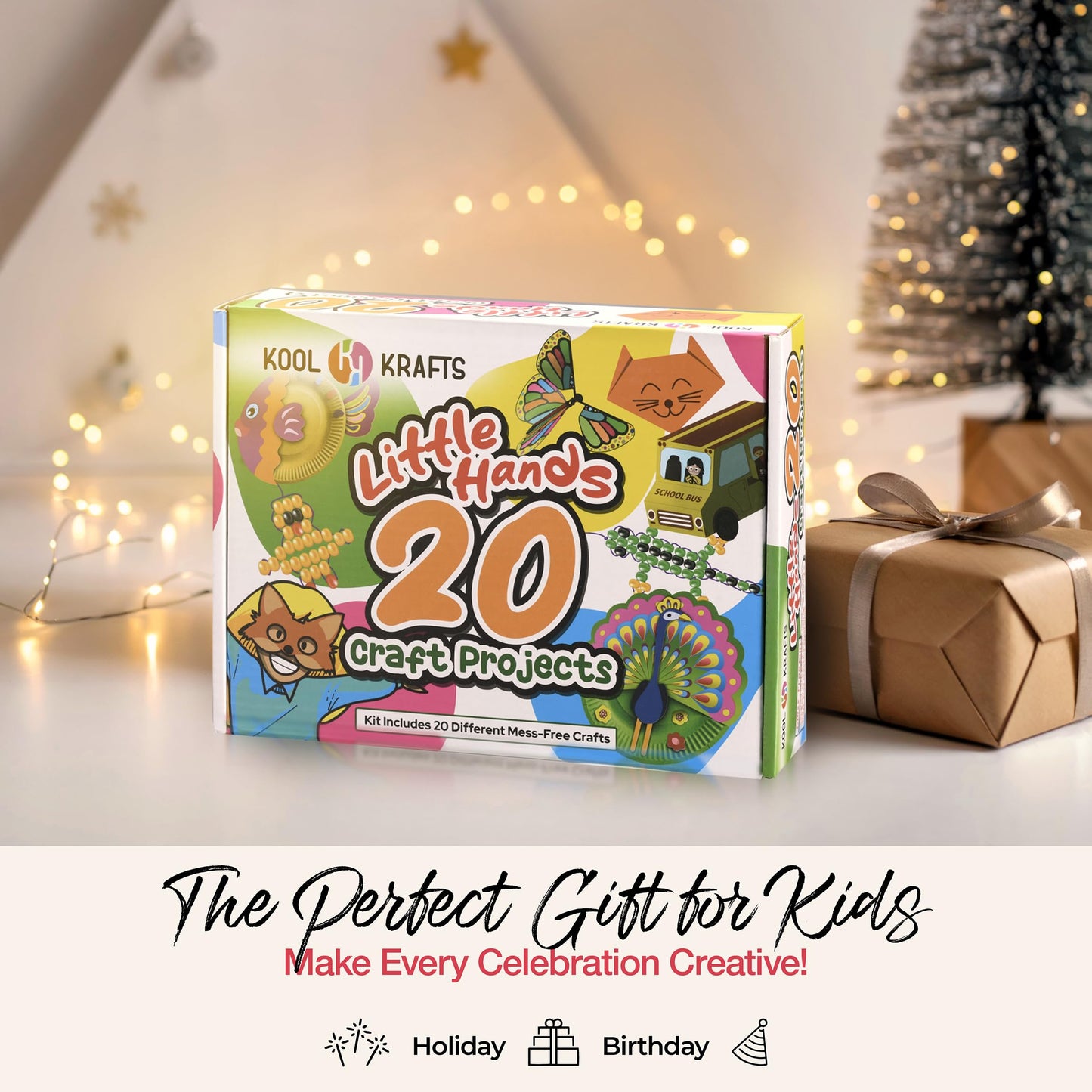 KOOL KRAFTS 20 Arts & Crafts Kit for Kids – All-Inclusive, Mess-Free, Easy Step-by-Step Activities