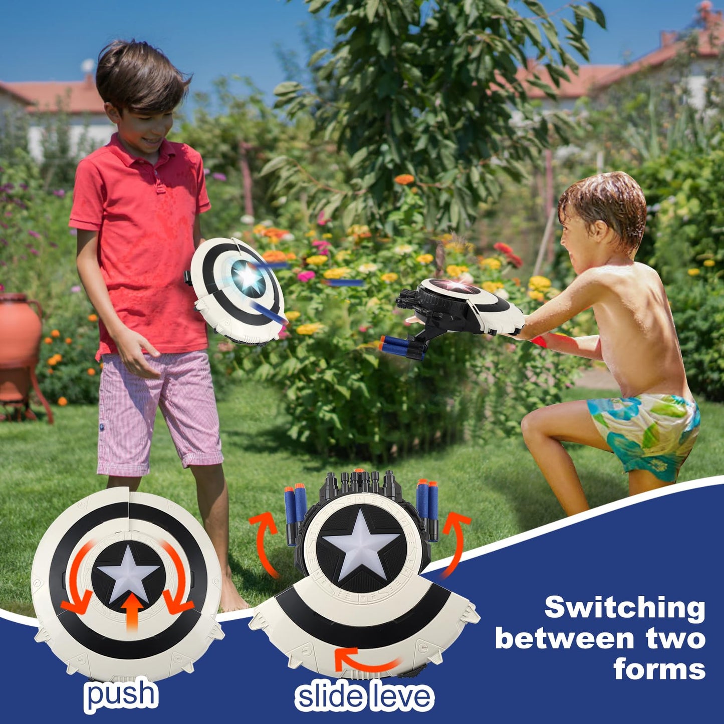 KooRare Shield Dart-Blaster Toy – Dual-Mode Shield & Dart Blaster with 30 Darts (6+)