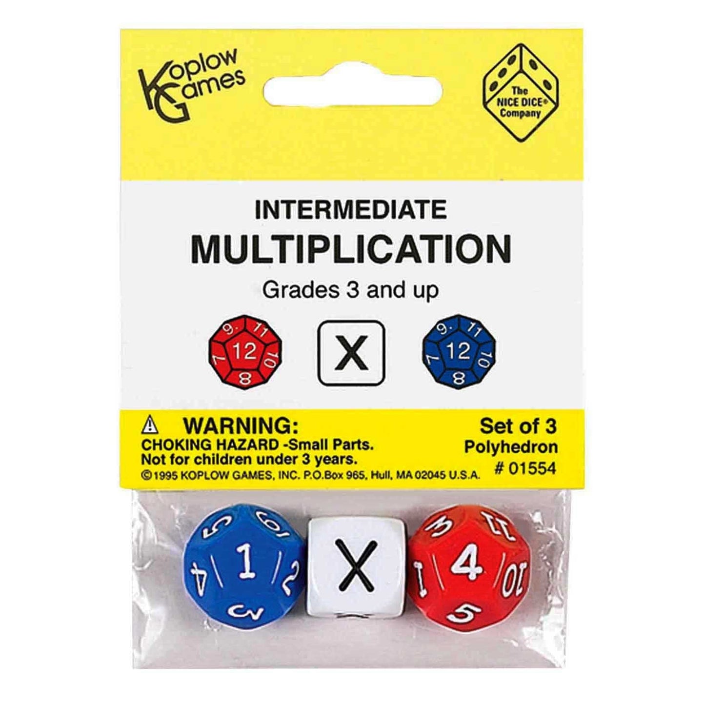 Koplow Games Intermediate Multiplication Dice, Standard – Hands-On Practice (15–17mm)