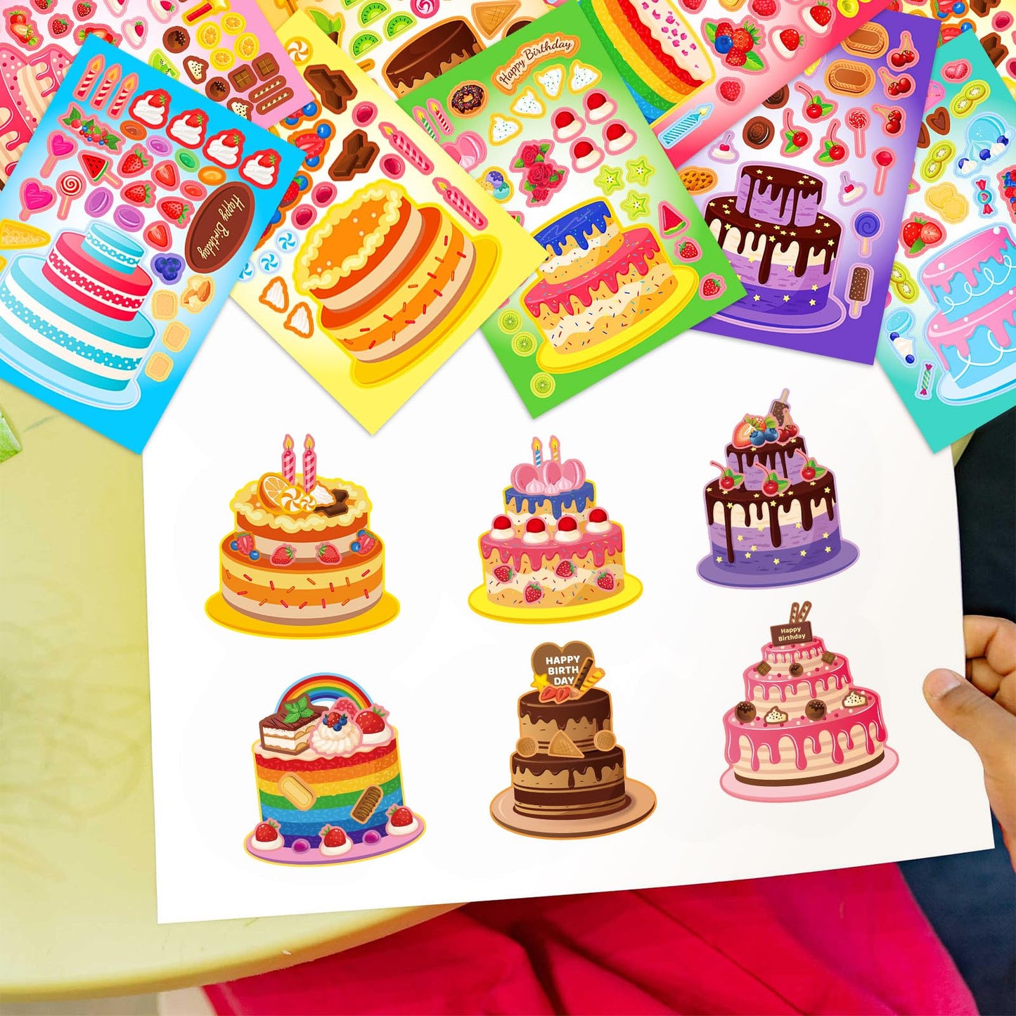 Kopokita 24 Sheets Make Your Own Cake Stickers – Creative Face Stickers for Kids, Party Favors & Crafts