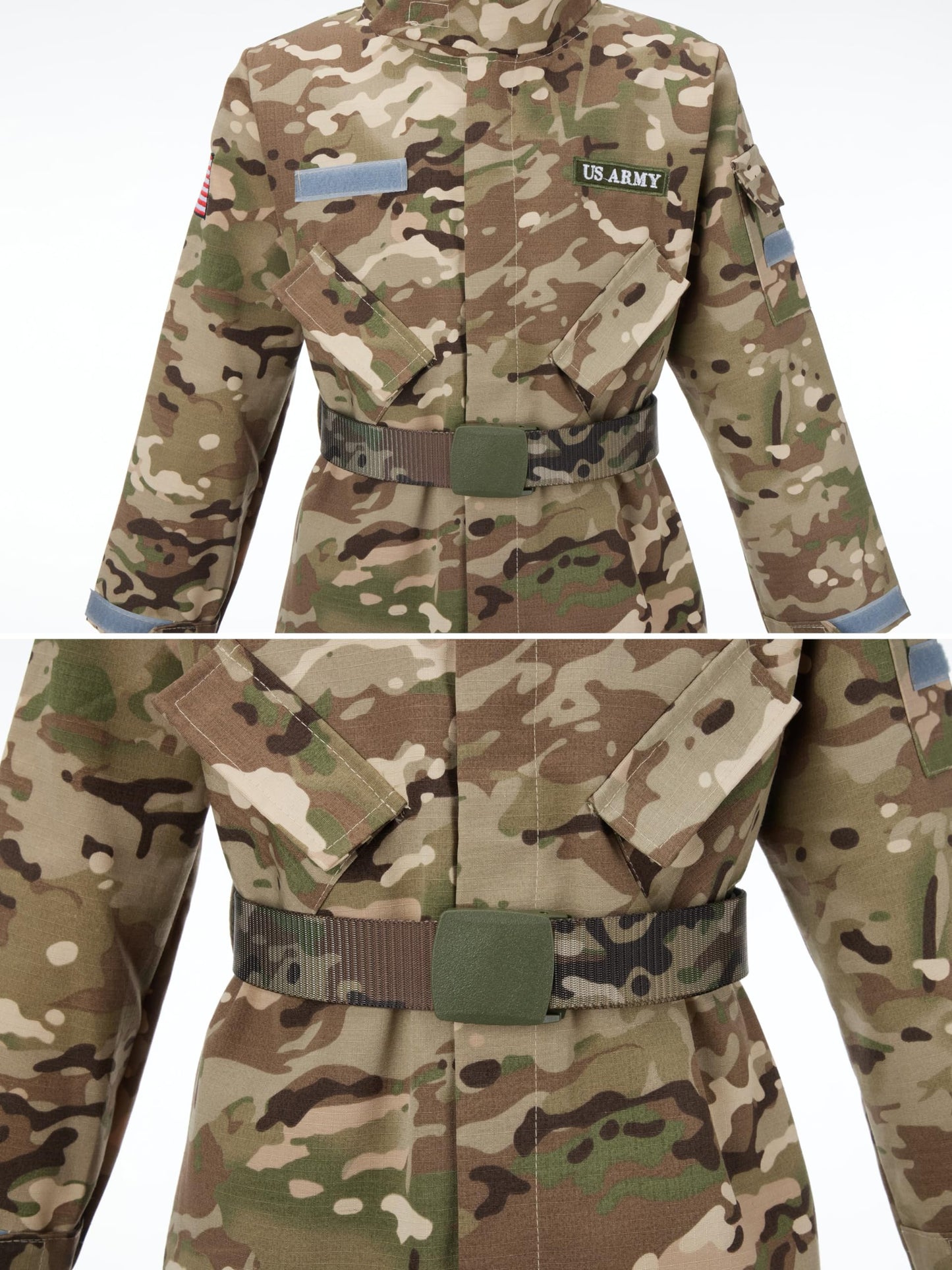 Kosgraiy Army Costume for Boys - Kids Military Soldier Outfit, Camouflage