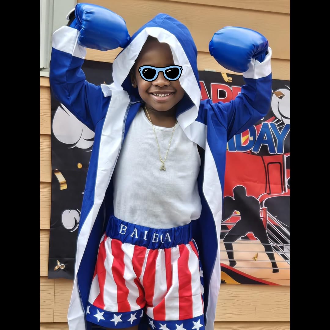 Kosgraiy Boxing Costumes for Kids – Robe, Shorts & Gloves Set for Play