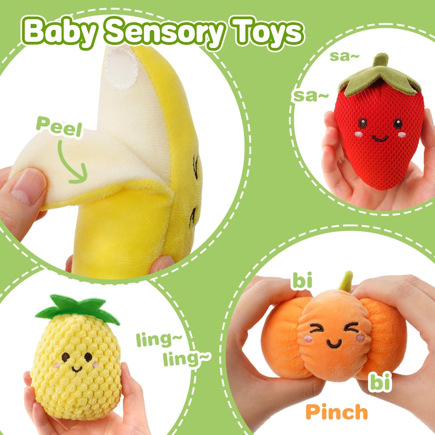 Koty Baby Sensory Toys: Montessori Sorting Basket & Soft Food Play for 6–12 Months
