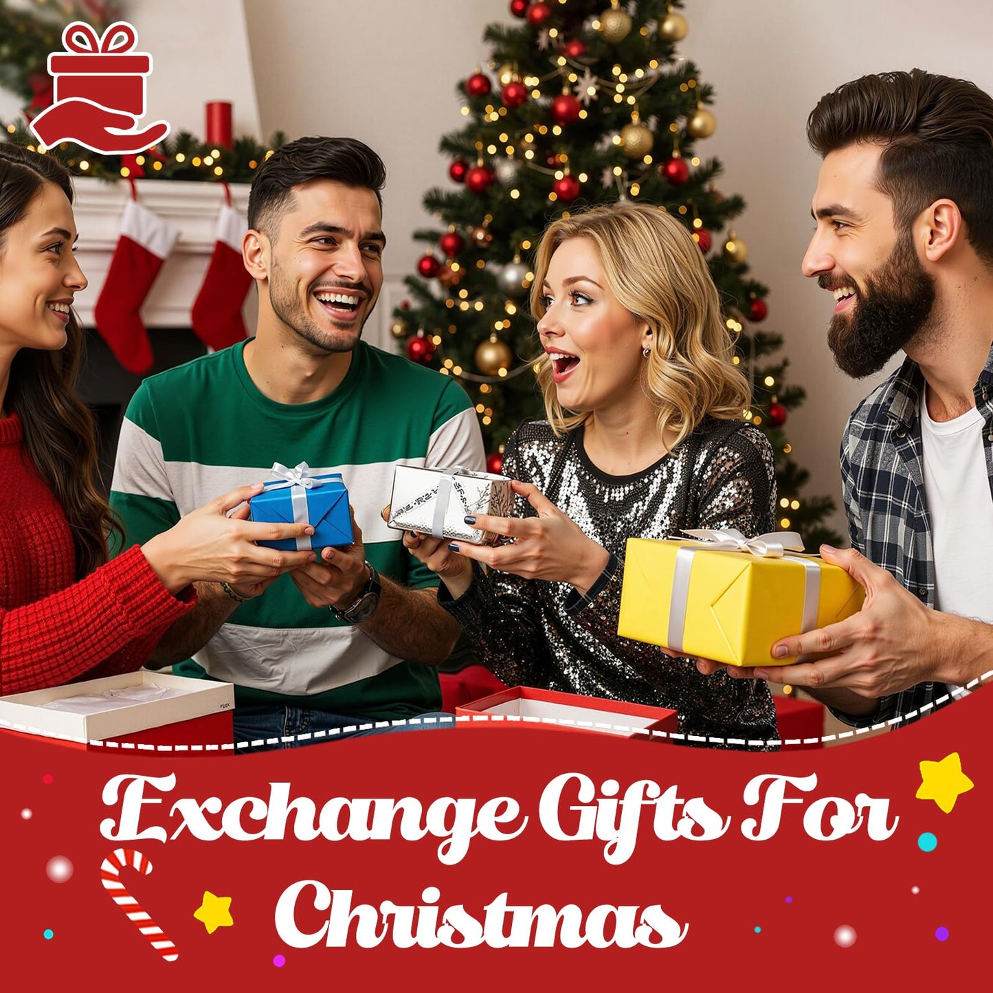 kowgical Santa Swap Gift Exchange Dice – Christmas Party Game for Friends & Family