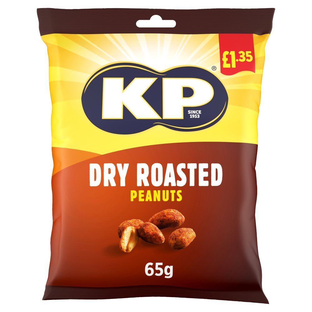 KP Dry Roasted Peanuts 65g (Pack of 16)