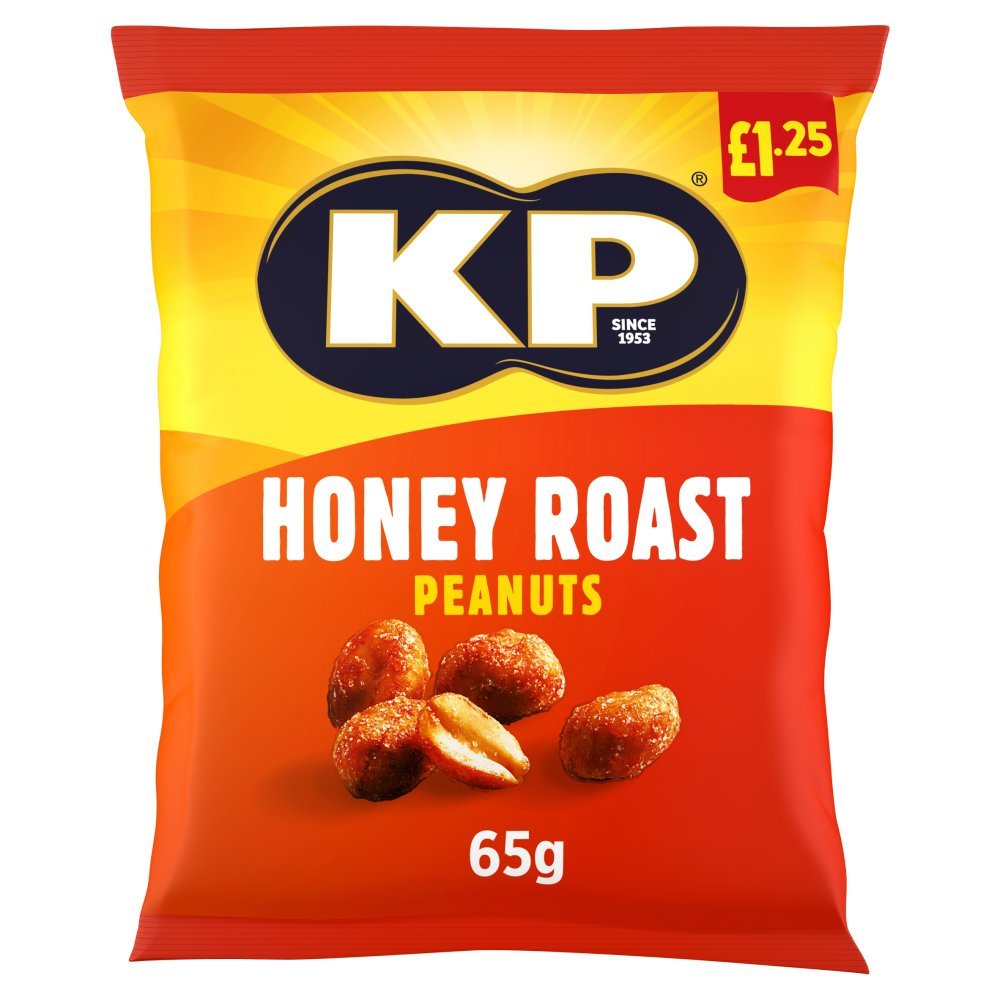 KP Honey Roast Peanuts, 65g (Pack of 16)