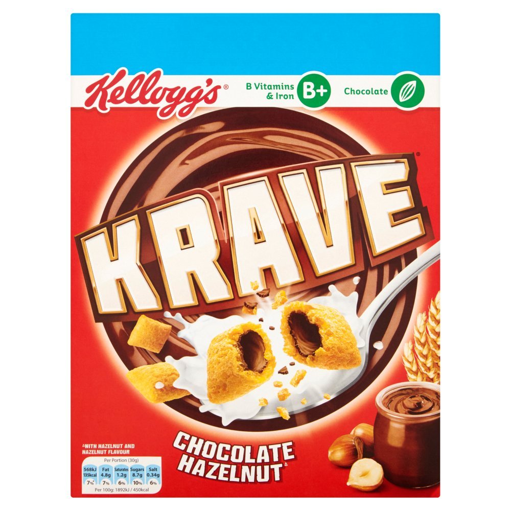 Krave Chocolate Hazelnut Flavour Cereal PMP 410g