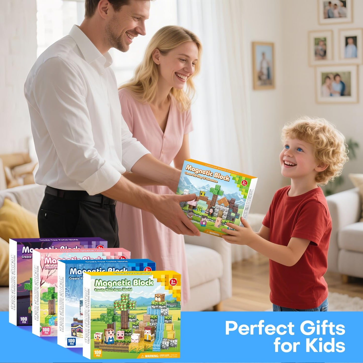 Kryzomat 100PCS Magnetic Blocks – STEM Building Tiles for Kids 3+