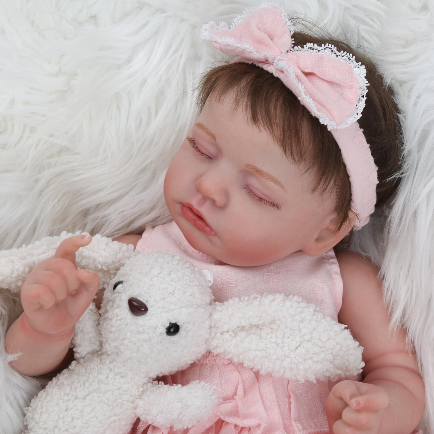 KSBD Reborn Baby Doll Girl – 20-Inch Realistic Sleeping Newborn, Handmade Cloth Body, Gift Set
