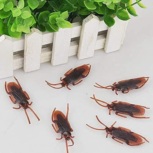 Ksquares Prank Fake Roaches – Realistic 5-Piece Plastic Insects for Parties and Pranks