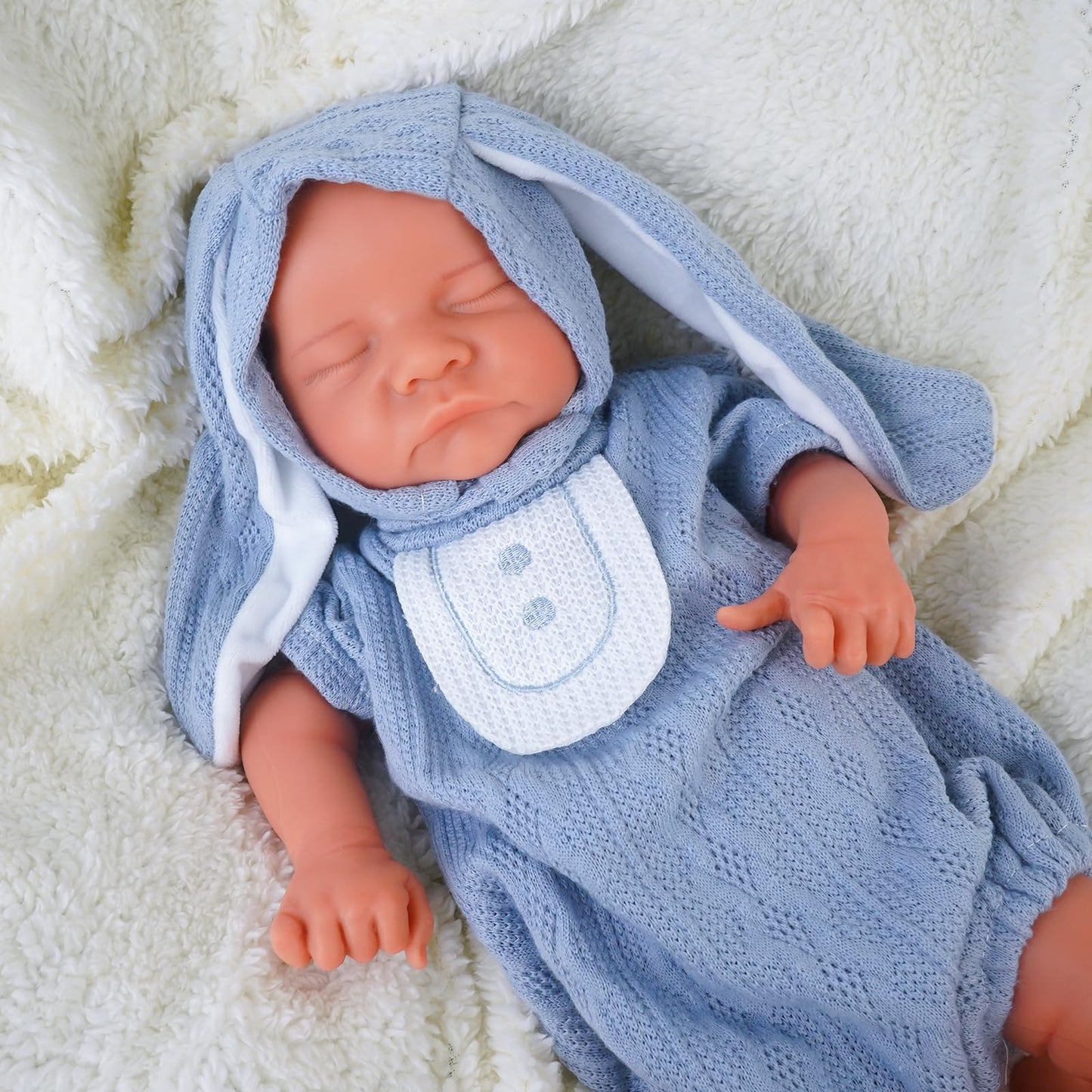 KUICEO Full Silicone Reborn Baby Doll 17 Inch – Realistic Newborn Boy with Blood Vessels, Full Body Silicone, Gift Box