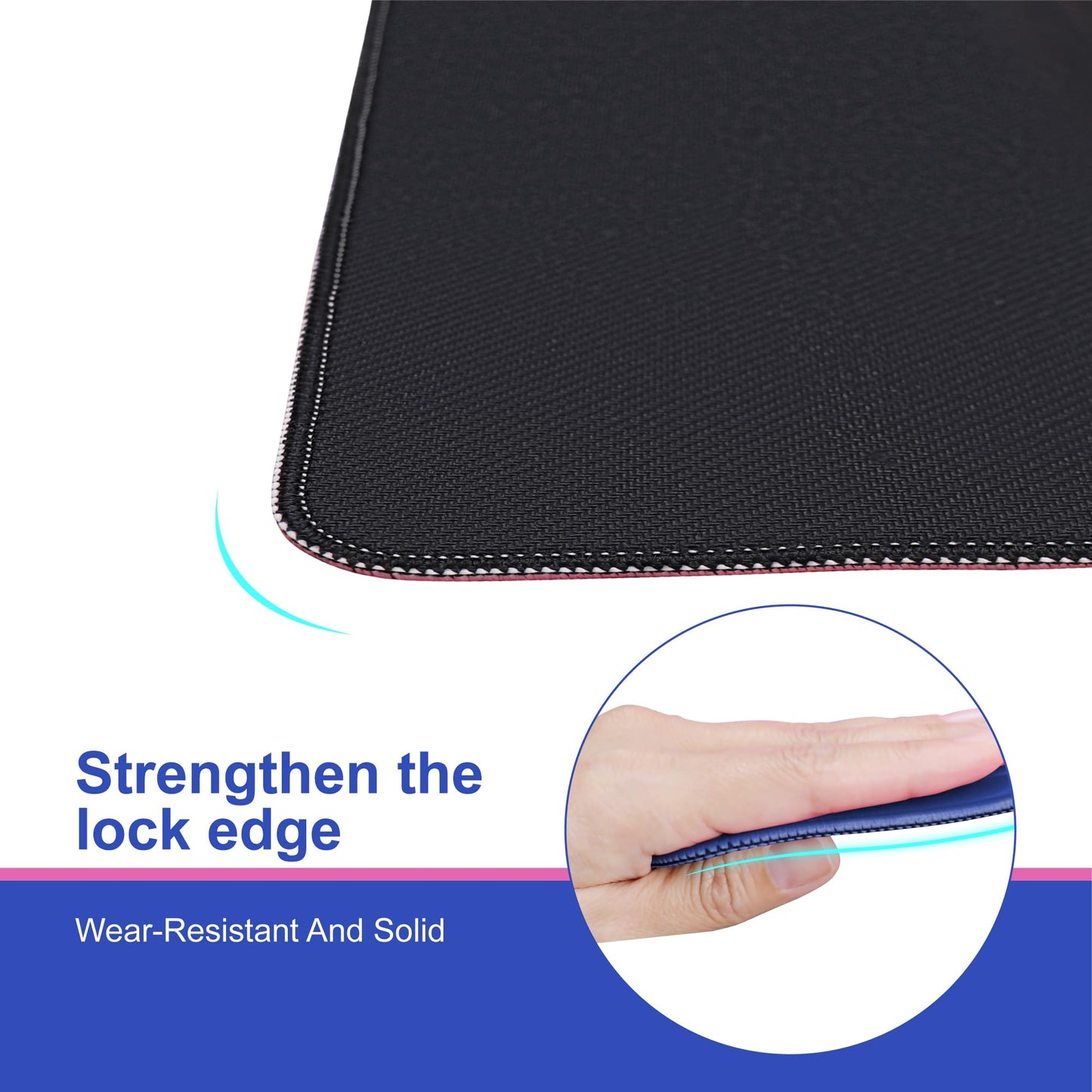 KUNTE Mahjong Mat for Table 32x32 in Blue – American Mahjong with Printed Rules, Non-Slip, Quiet and Foldable Table Cover