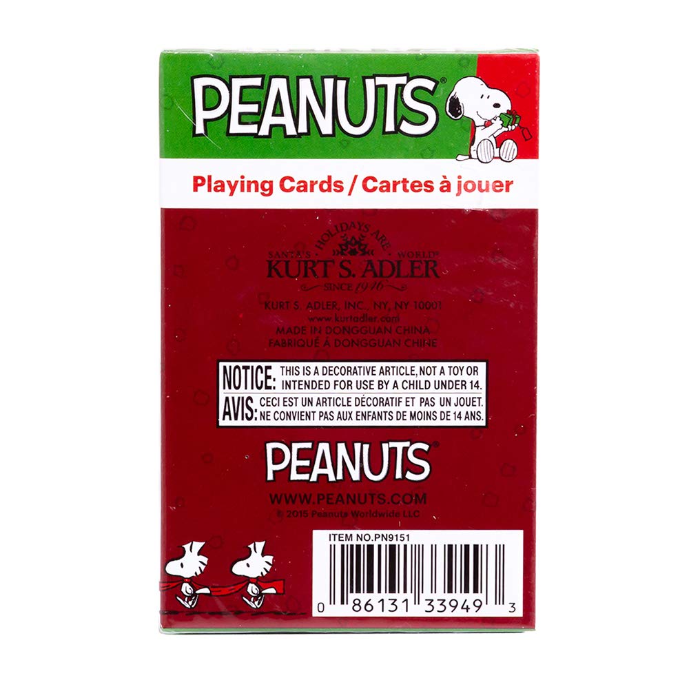 Kurt S. Adler PN9151 Peanuts Playing Cards – Multi-Colored, Officially Licensed