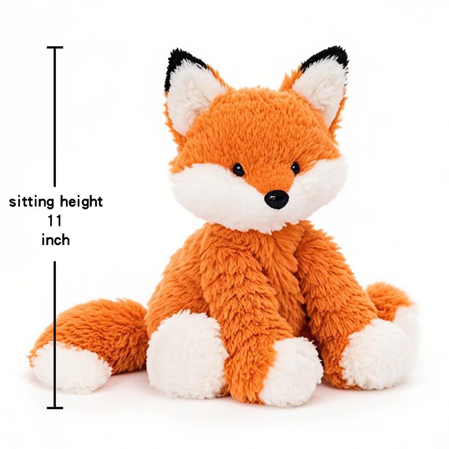 KUUDESOXX Fox Stuffed Animal – Soft Orange Plush for Cuddles & Room Decor