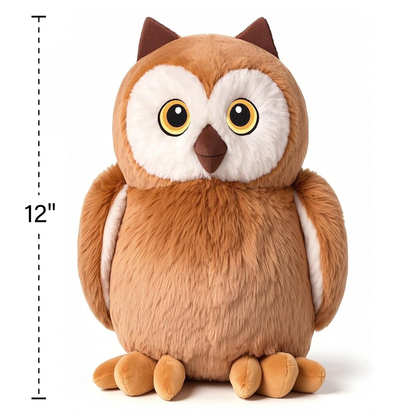 KUUDESOXX Brown Owl Stuffed Animal – Plush Toy for Kids & Adults | Cozy Bedtime Cuddles