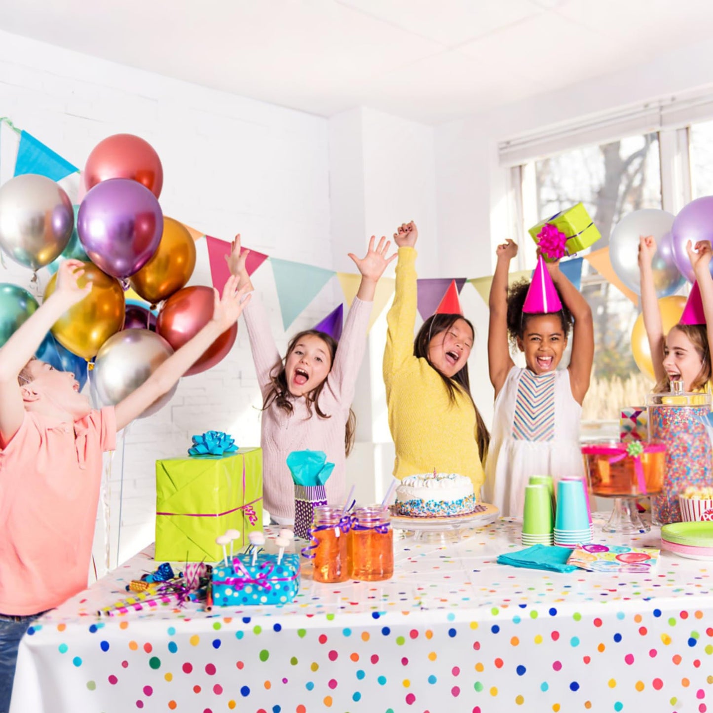KUULBELA 110pcs Metallic Multi Balloons – 12 Inch Latex with 2 Ribbons