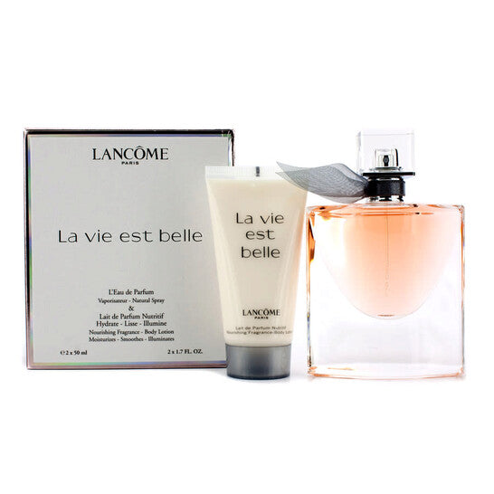 Lancome La Vie Est Belle L'Eau de Parfum Gift Set 50ml Spray + 50ml Body Lotion Women's Fragrance