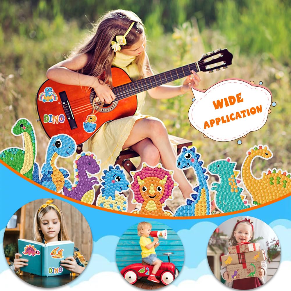 Labeol Diamond Art Kits for Kids & Beginners – New Dinosaurs, Easy DIY Sticker Art by Numbers