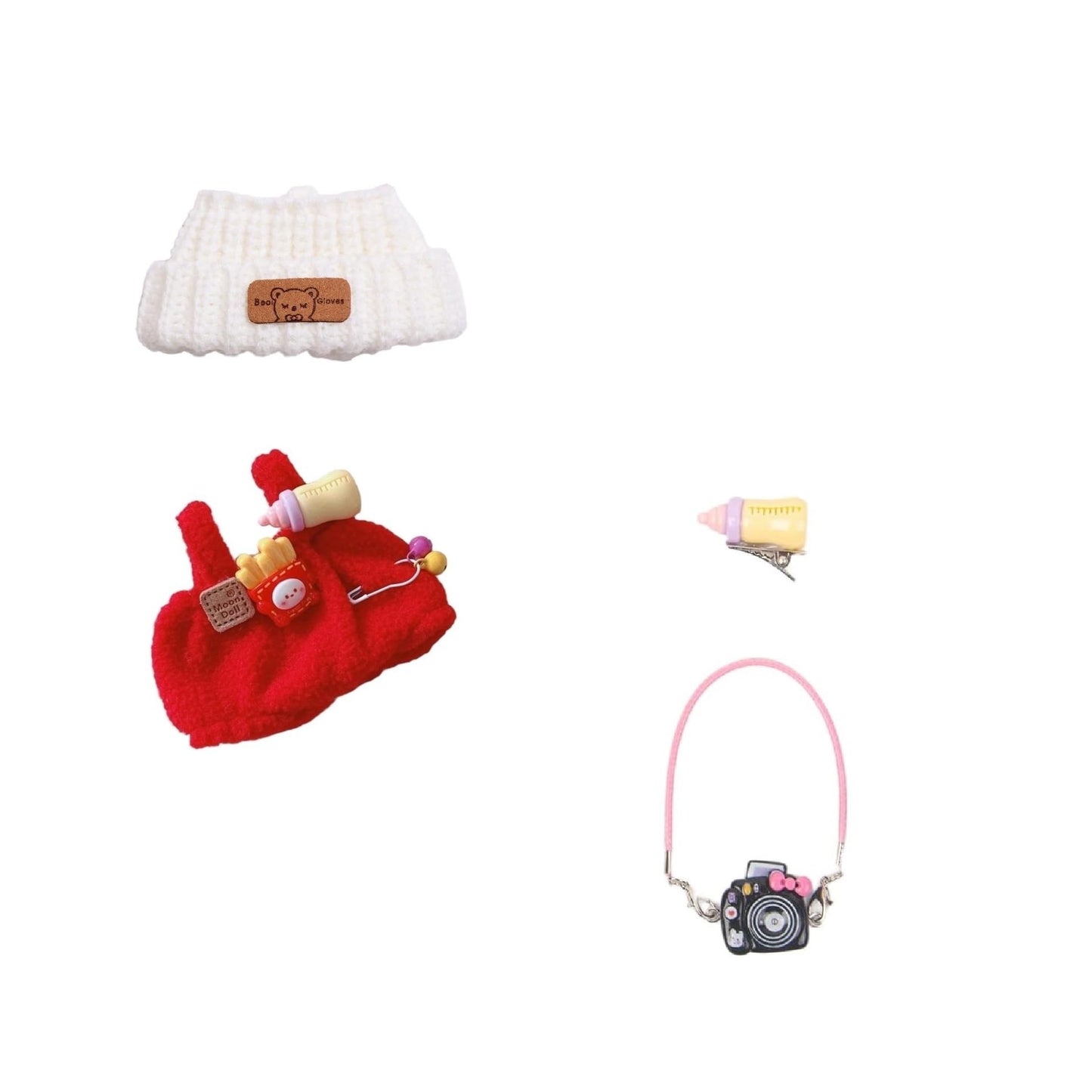 LABUBU 17cm Doll Clothes – 4-Piece Crochet Outfit Set for Dress Up