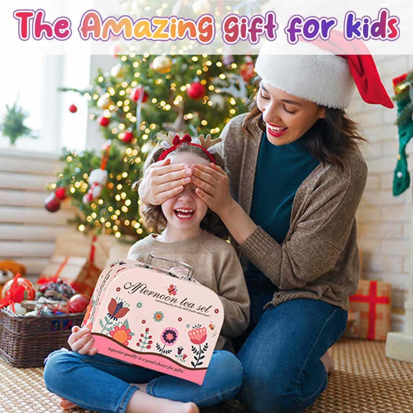 Lajeje Pretend Play Tea Set – Flower Themed 19 PCS for Ages 3-8 | Safe & Durable