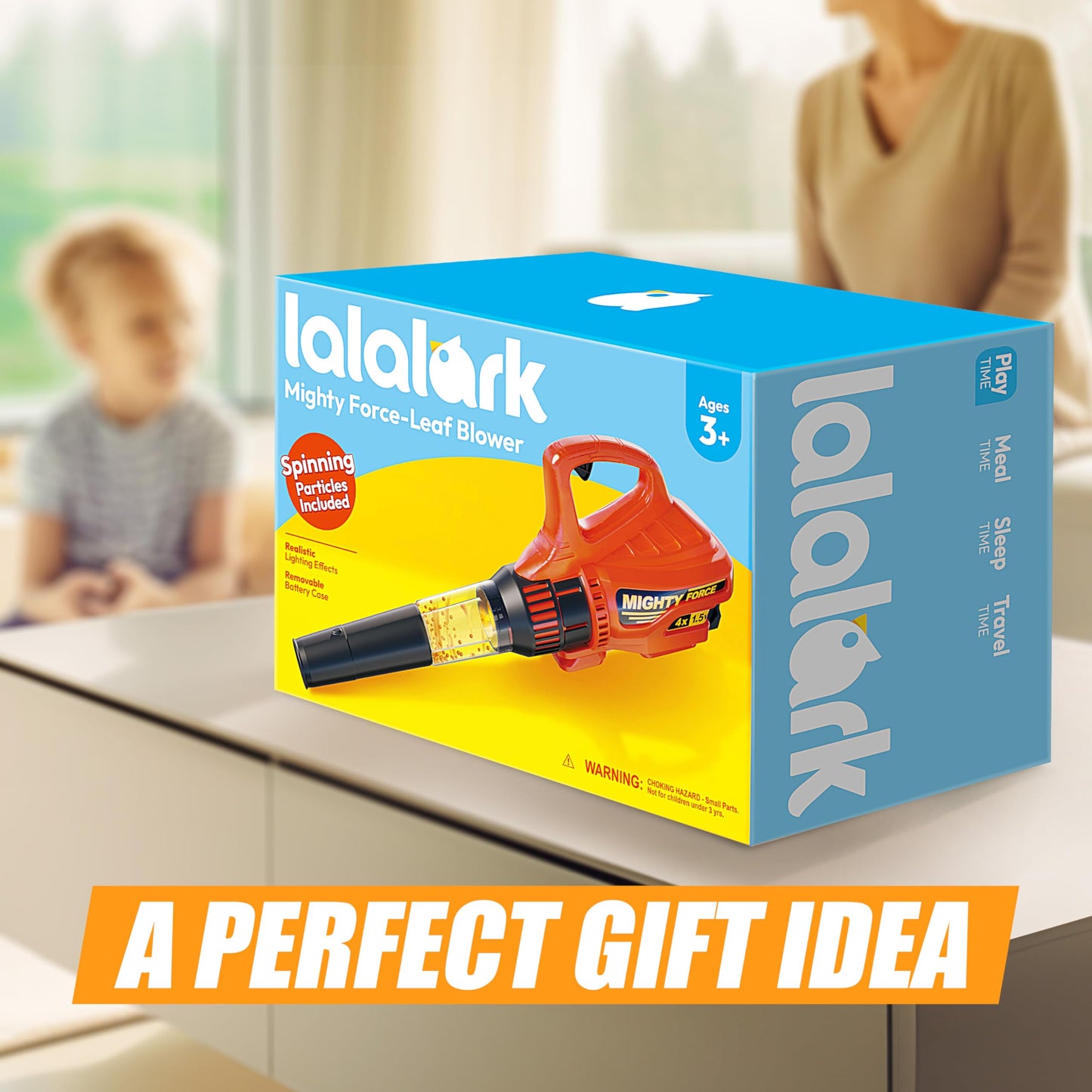 Lalalark Mighty Force Kids Leaf Blower – Realistic Sounds, Lights & Wind for Outdoor Role-Play