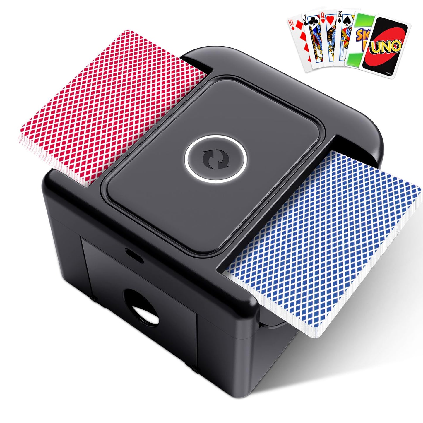 LAMZZP Automatic Card Shuffler for 2 Decks | Dual Mode, Type-C Rechargeable, Low Noise