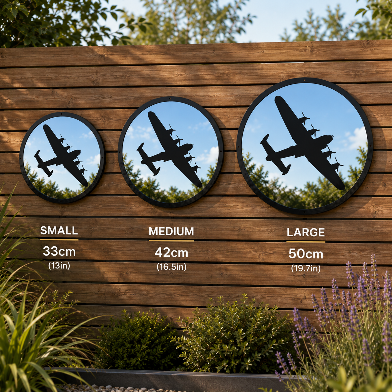 Lancaster Bomber Garden Mirror