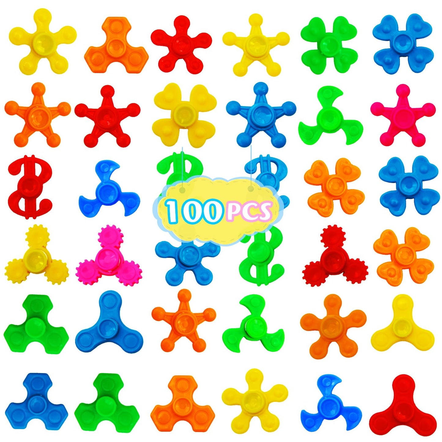 LANQKUISZ 100 Pack Mini Fidget Spinner Toys – Stress Relief & Classroom Prizes