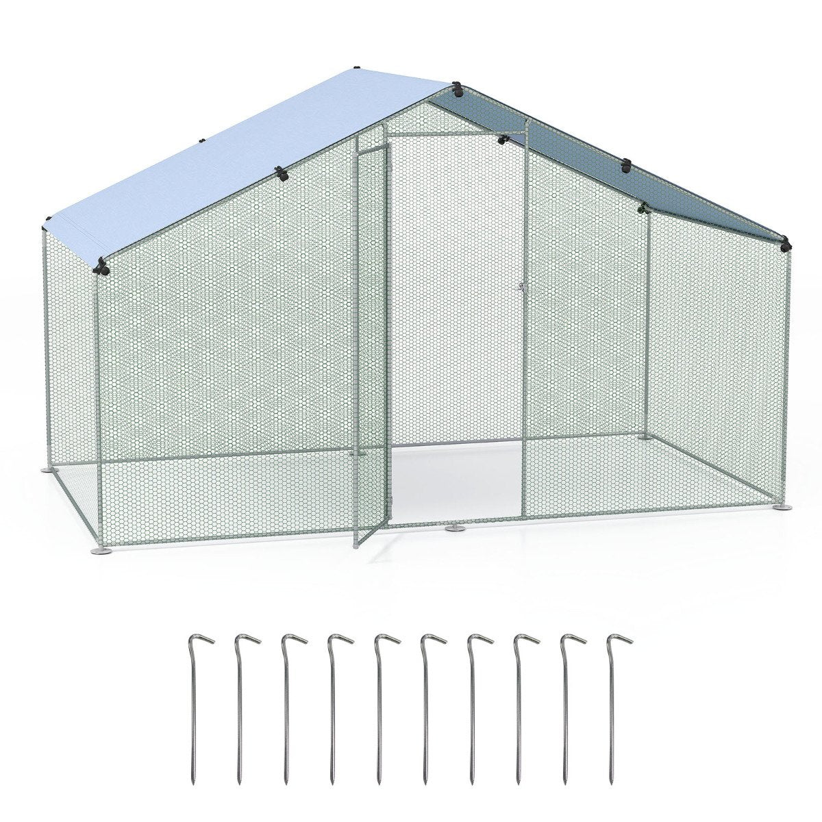 Large Chicken Coop Walk-in Poultry Cage with Oxford Canopy