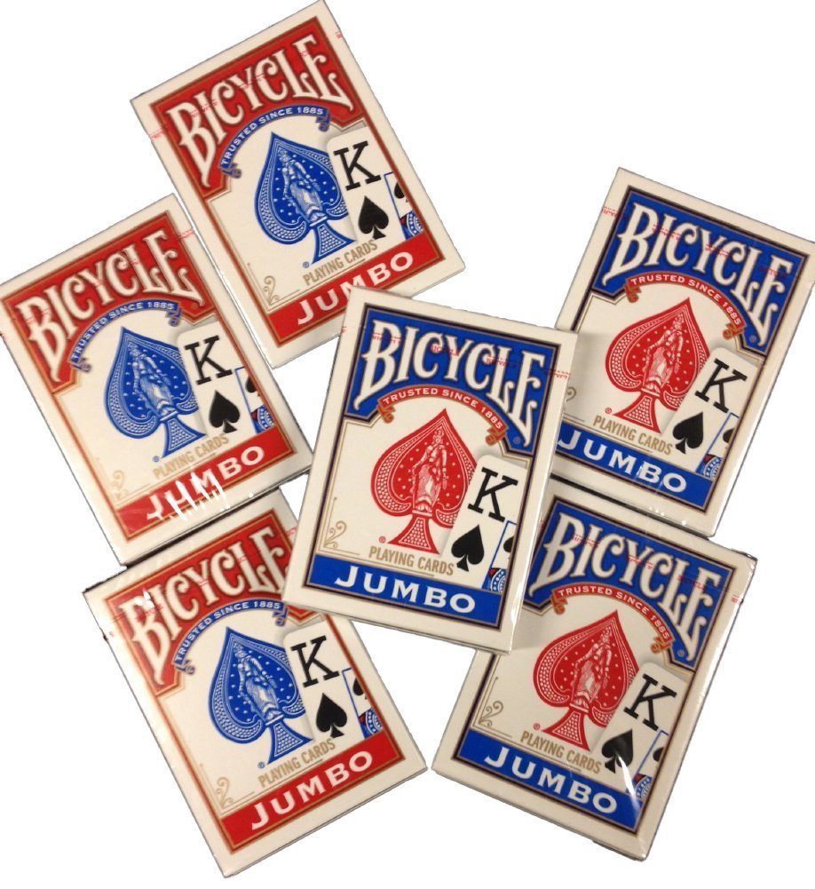 Bicycle Jumbo Index Playing Cards - 6 Decks | Las Vegas Poker Chips