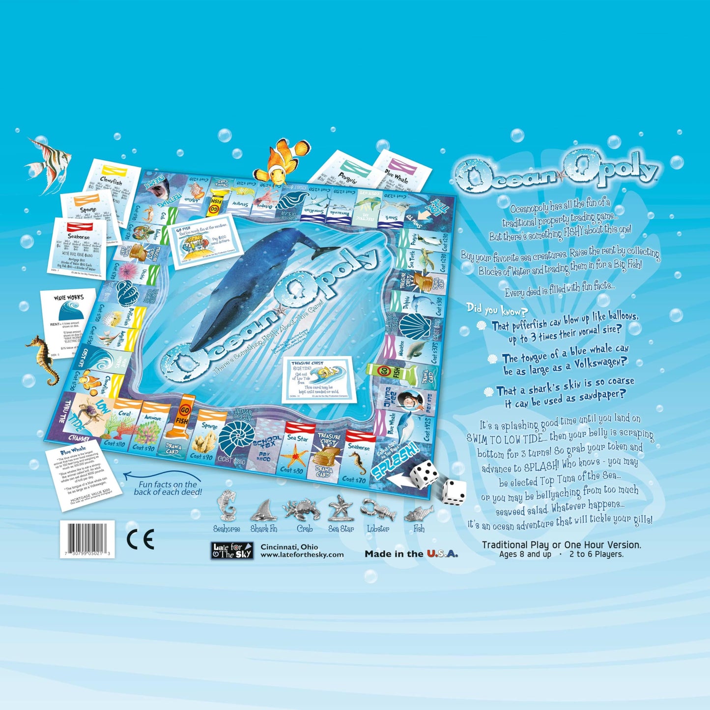 Late for the Sky Ocean-Opoly Board Game – Family Strategy & Marine Life Adventure for 2-6 Players