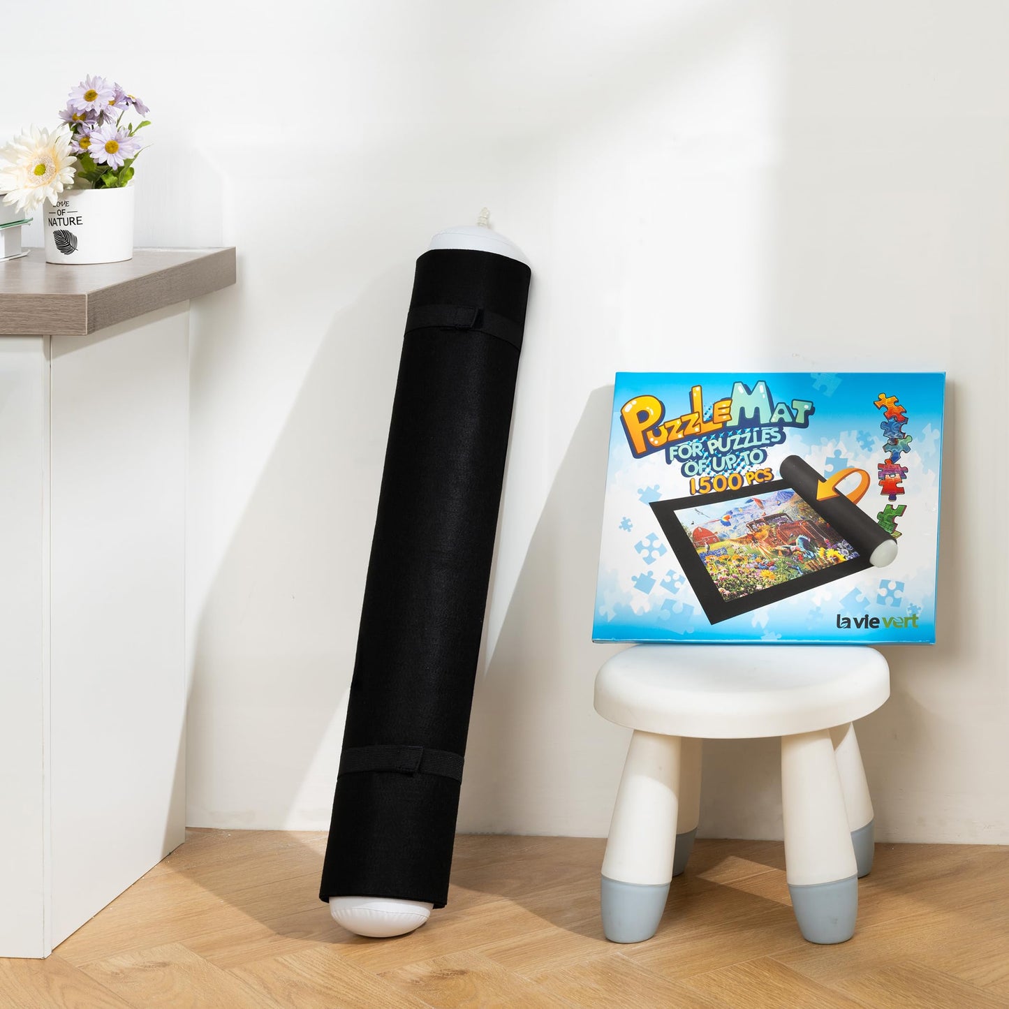 Lavievert Jigsaw Puzzle Mat Roll Up — Portable Puzzle Board, Stores Up to 1500 Pieces