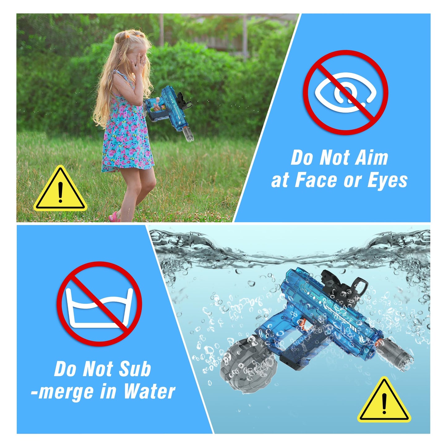 Lawdiey Electric Water Gun 2-Pack for Adults & Kids — 26-32 ft Range, 800ml Tank, Holographic Sight and Splash-Resistant