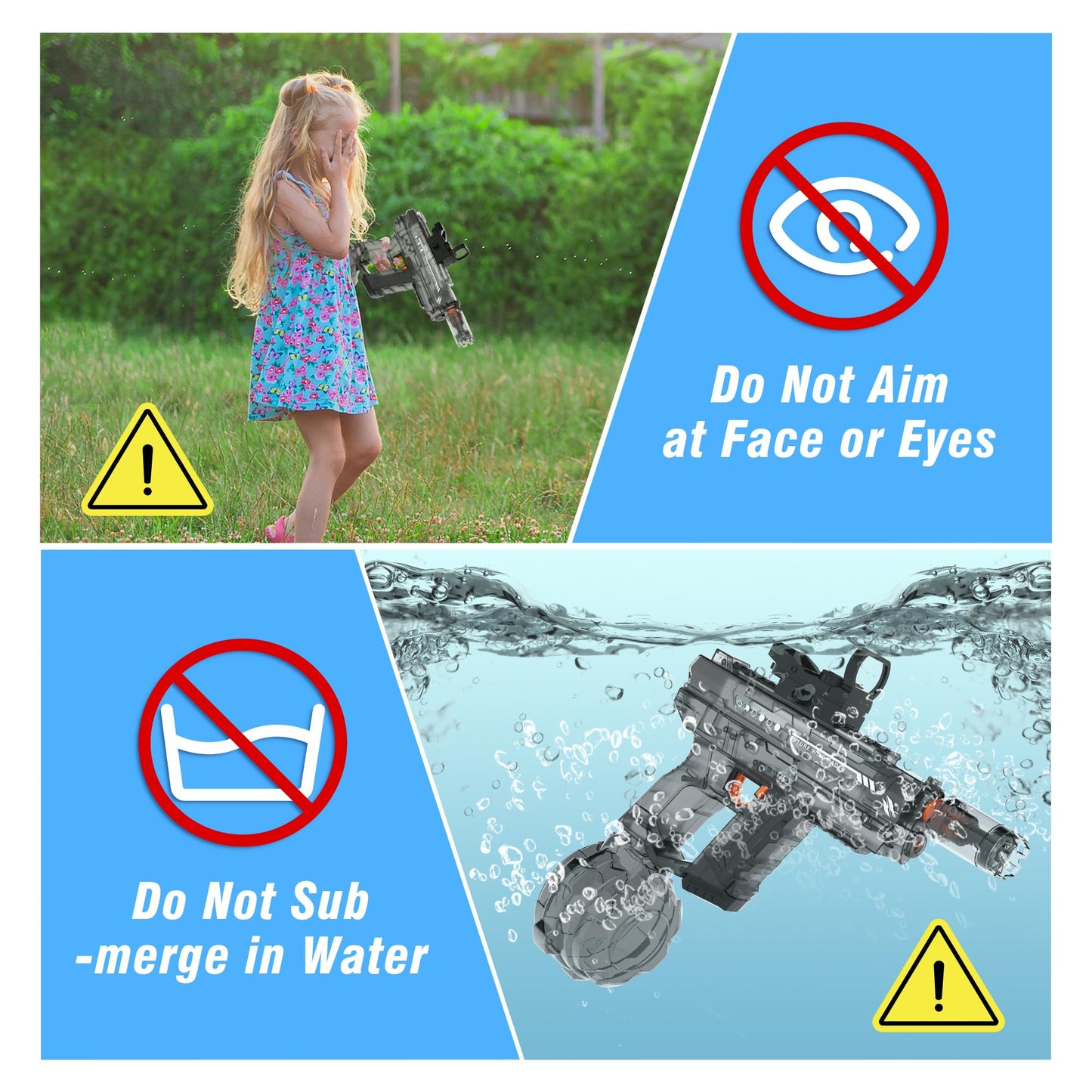 Lawdiey Electric Water Gun – 26-32 ft Range, 800ml Tank, Holographic Sight