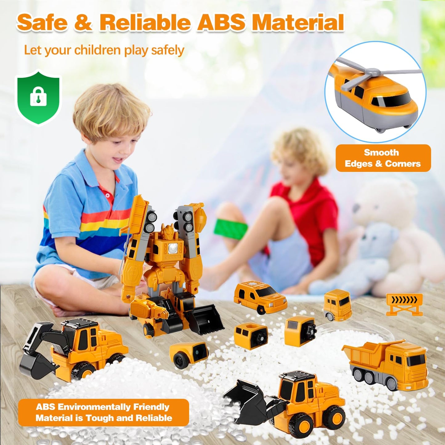 Lawfig Magnetic Transform Engineering Car — 7-in-1 Construction Toys for Kids 3-8