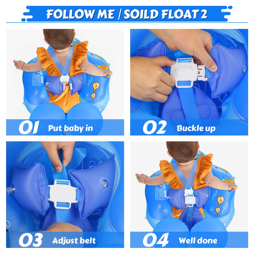 LAYCOL Baby Swimming Float with UPF50+ Sun Canopy – No-Flip Pool Float (3–36 Months)