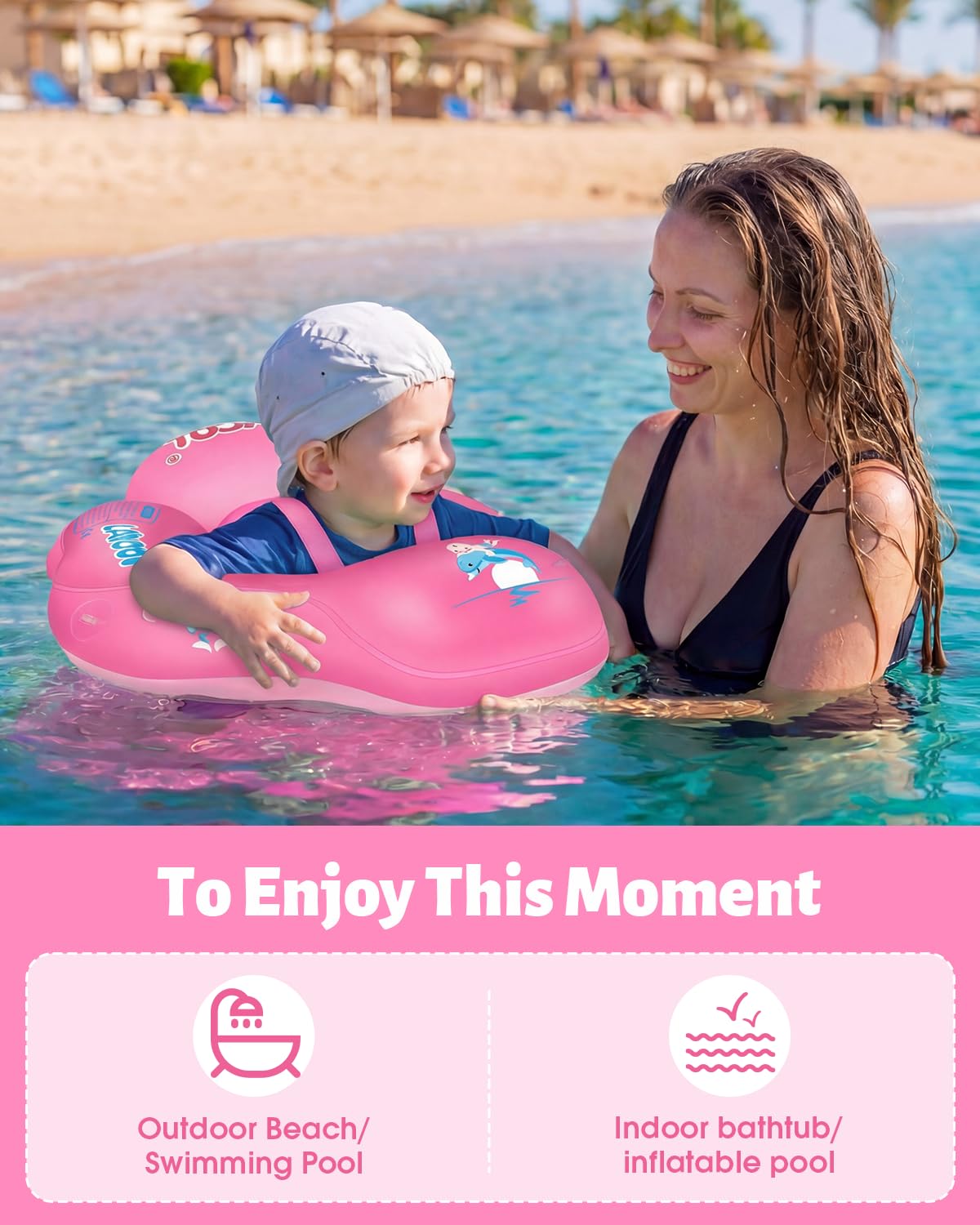 LAYCOL Baby Swimming Float with Sun Canopy – 3–36 Months | Safe Pool Ring