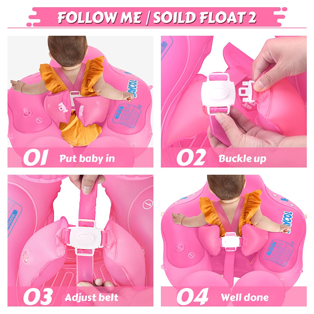 LAYCOL Baby Pool Float with Canopy - UPF 50+ Sun Protection, Anti-Flip Safety (3-36 Months)