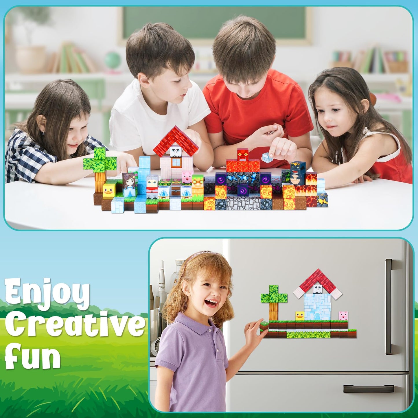 LAYVIC 200PCS Magnetic Building Blocks Set | STEM Toys for Kids 3-12