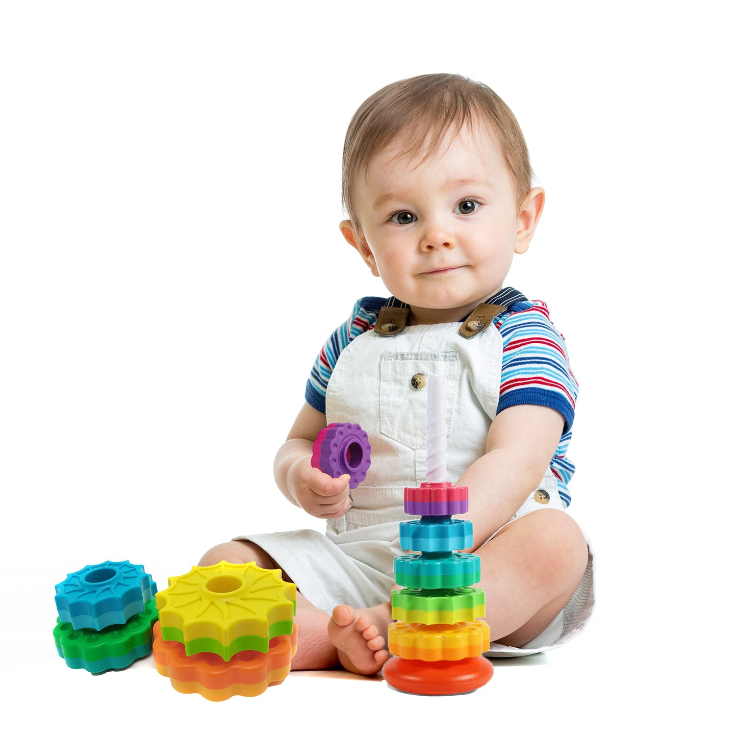 LBAIBB Rainbow Spin Tower – 1 Pcs Spinning Stacking Toy for Toddlers 1-3