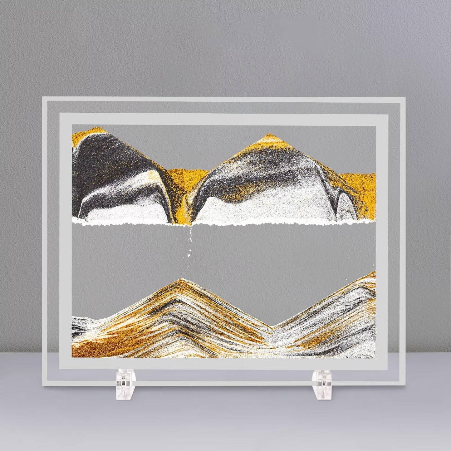 LCDOCLAK Moving Sand Art Picture - 12x10 in 3D Hourglass Deep Sea Sandscape for Desk & Home Decor