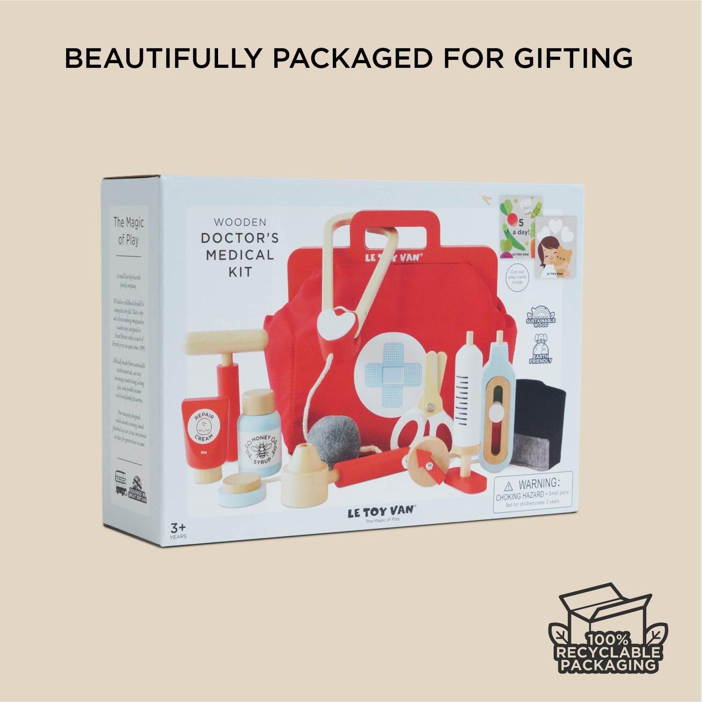 Le Toy Van Honeybake Doctor's Medical Play Set - Wooden Pretend Play Kit for Kids 3+