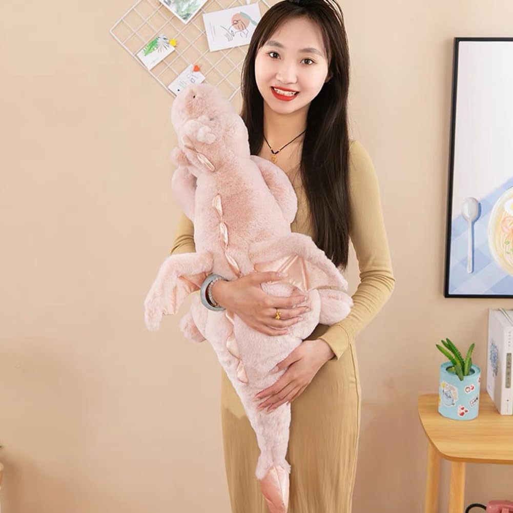 Leahaoe Weighted Dragon Stuffed Animal - 43.3-inch Pink Plush Pillow 12 lb